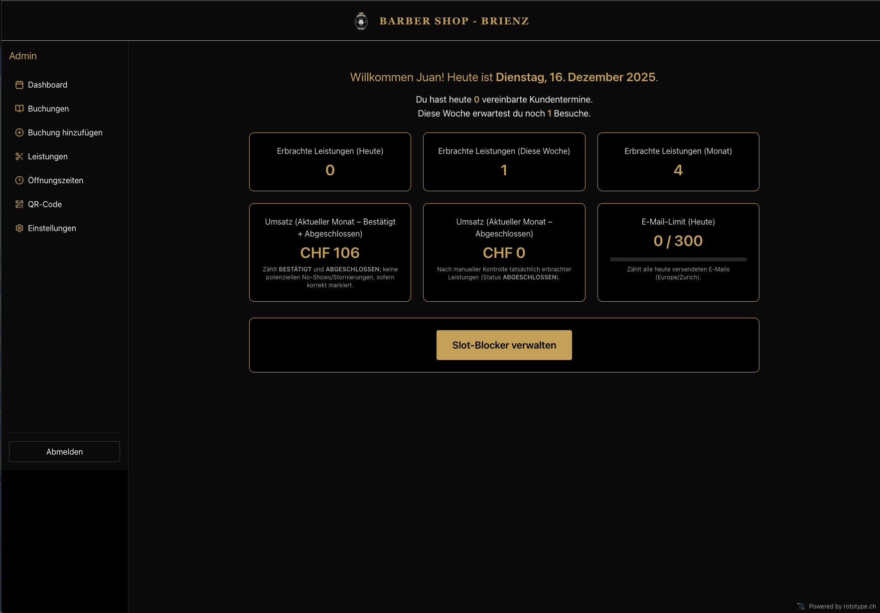Barbershop Buchungssystem